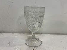 Antique Westmoreland “Cannonball Pinwheel” Clear Glass Water Goblet