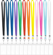 12 Pack Lanyards for ID Badges Cruise Lanyard for Ship Cards with Waterproof ID