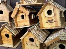 Wooden BIRD HOUSE crafted by Sommelier from Random Cork and Wine Box birdhouse