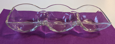Luigi Bormioli Crystal-Michelangelo Three Section Divided Glass Dish Heavy