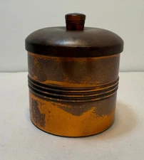 Vintage DUK-IT Small Copper Cigar Tobacco Humidor w/ Bakelite Knob