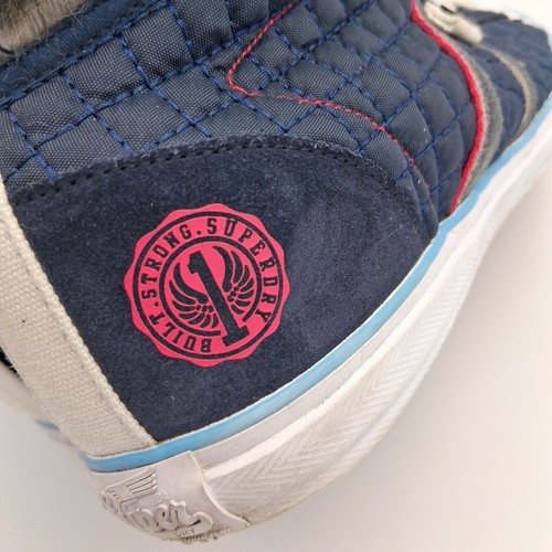Superdry Donna Scarpe da Ginnastica Hi Top Scarpe Foderate in Pelliccia Taglia 6/39 Navy Casual - Foto 5 di 14