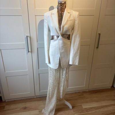 Mango Selection Blazer Creme Beige Cut Outs Neu M