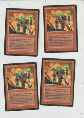 Lot x4 Karten Goblin Granate FALLEN EMPIRE MAGIC MTG ENGLISCH 1994 EX-NM