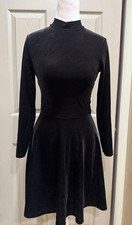 AMERICAN APPAREL ~ Little Black Velvet Open Back Dress Sz S Small