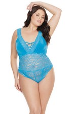 Coquette - 7231X - Diva Crotchless Teddy - BLUE