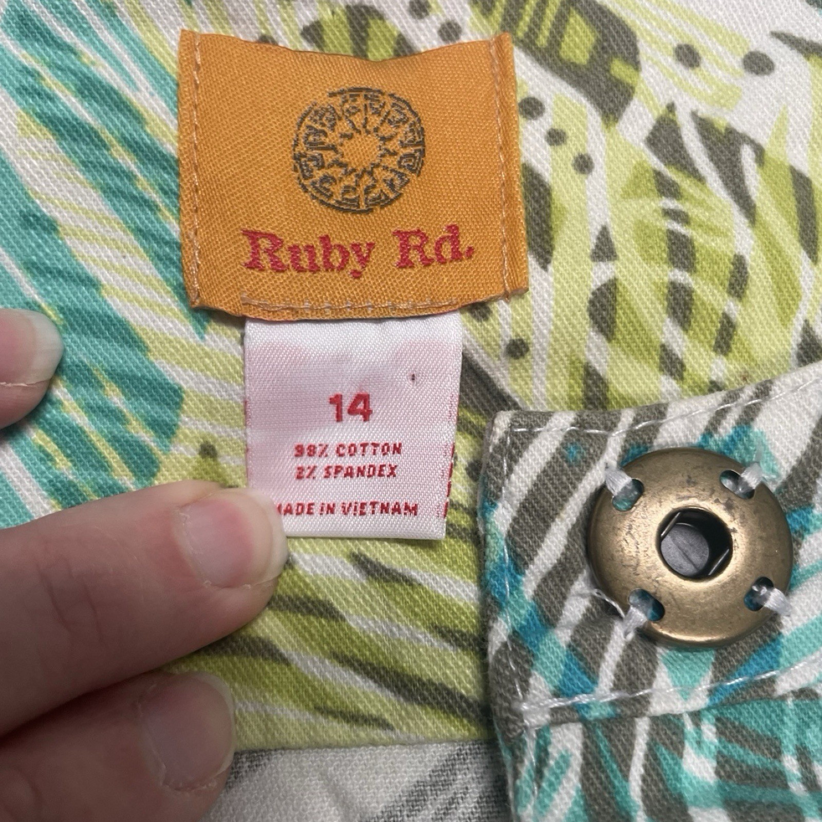 Ruby, red Tropical Leaf Print Jacket  turquoise c… - image 2