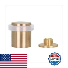 EVI Door Stops Brass Door Stopper - Screw Fastening - White Rubber Protector