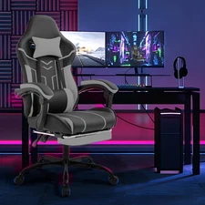 Gaming Chair with Footrest, Ergonomic Office Computer Chair with Lumbar Support