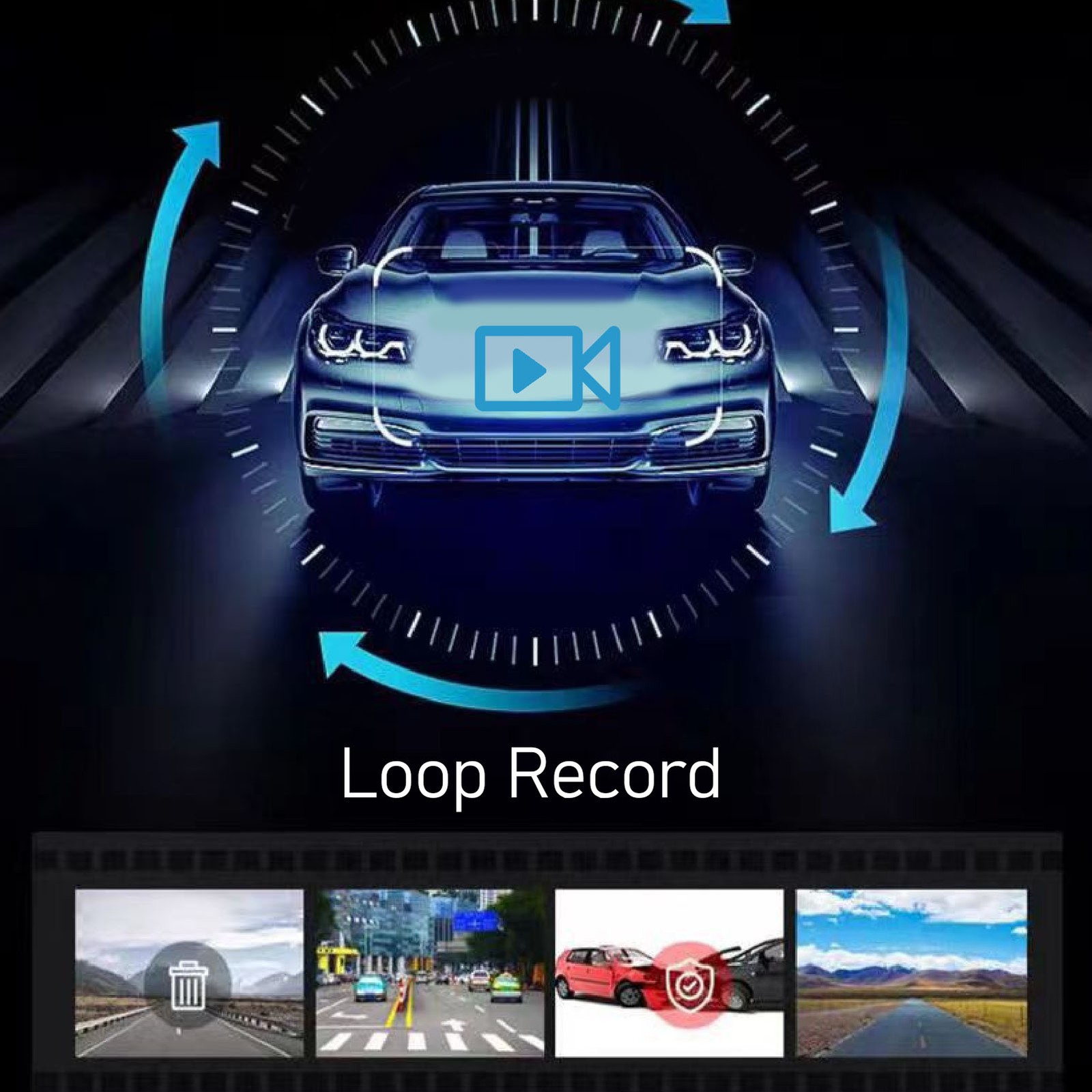 Front Rear Dashcam HD Night Vision Loop Recording ADAS WiFi Dash Camera With SET — image 10
