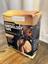 Care Science Waterproof Kinesiology Tape 40 Precut Strips, Copper Infused