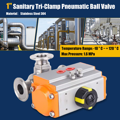 1'' Sanitary Pneumatic Direct Ball Valve SS304 Tri-Clamp Quick Ferrule DN25MM US