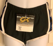 CHEER GK ELITE SPORTY GIRLS MEDIUM BLACK ROYAL STAR FOIL PRINT ATHLETIC SHORT CM
