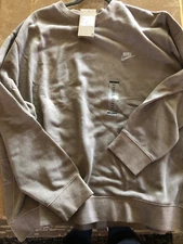 Nike Sportswear Club Fleece Crewneck Sweatshirt Mens 2XL DQ4661 258 Driftwood