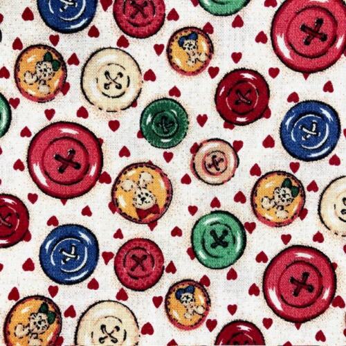 Bunny Patch Printed Bunny Buttons by Fabri Quilt One Yard 100% Cotton Fabric