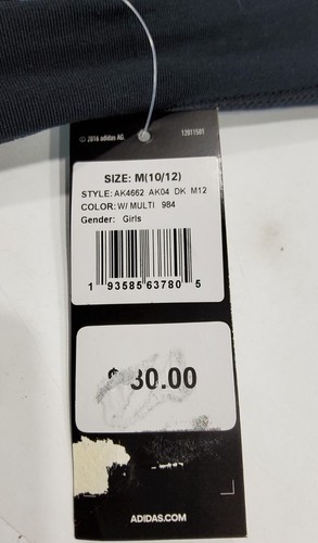 Adidas AK4662 Girls Capri Black White, Gray, Size XS, M NEW - Picture 10 of 30