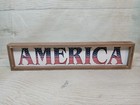 ~New! "America" Wood Sign Decor USA July 4th Patriotic Freedom American Flag 