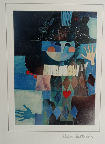 B23/29 Rosina Wachtmeister "der blaue Harlekin" Kunstdruck mit Silberprägung - Picture 2 of 6
