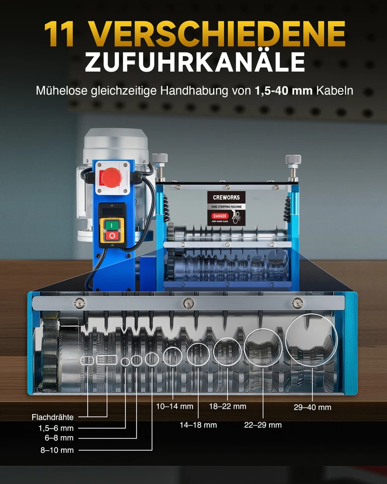 Max.40mm elektrische Kabelschälmaschine 550W Maschine Kabelabisoliermaschine - Bild 3 von 4