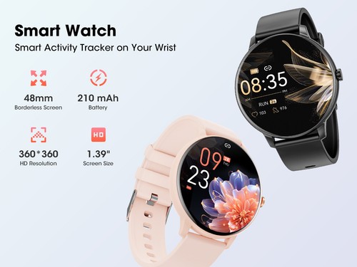 Montre Connectée 1.39" HD Bluetooth Appel Fitness Tracker Étanche pour Android iOS - Photo 9 sur 17