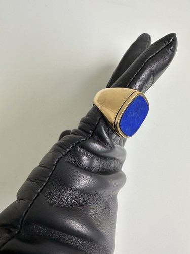 Celine Signet Ring 52 Yves Klein Blue Stone Golden Brass Phoebe Philo Fall 2018 - Picture 11 of 24