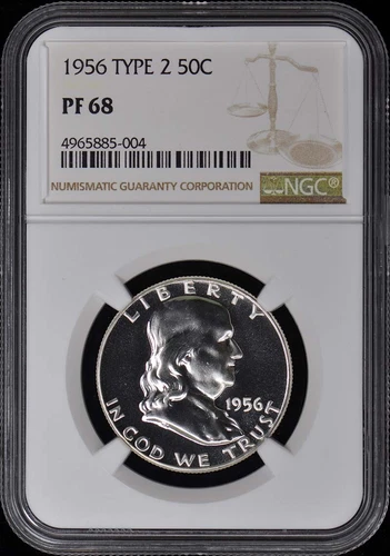 1956 TYPE 2 Franklin Half Dollar 50C NGC PR68