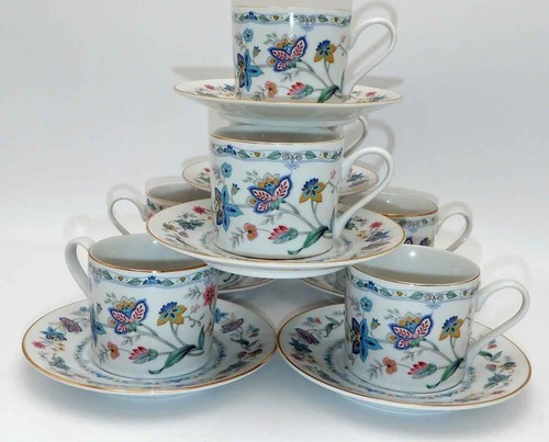 Andrea by SADEK Demitasse or Small Coffee Cup and Saucer Sets  Qty 7  JAPAN  VTG - Picture 1 of 14