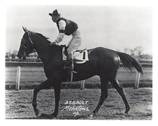 ASSAULT 8X10 PHOTO HORSE RACING PICTURE JOCKEY WARREN MEHRTENS