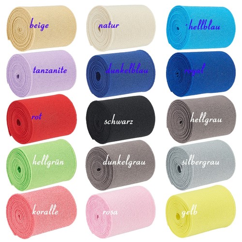 1,5-4 Meter Gummiband 15 50 mm schwarz weiß farbig Gummilitze Gummi   elastisch - Bild 39 von 49