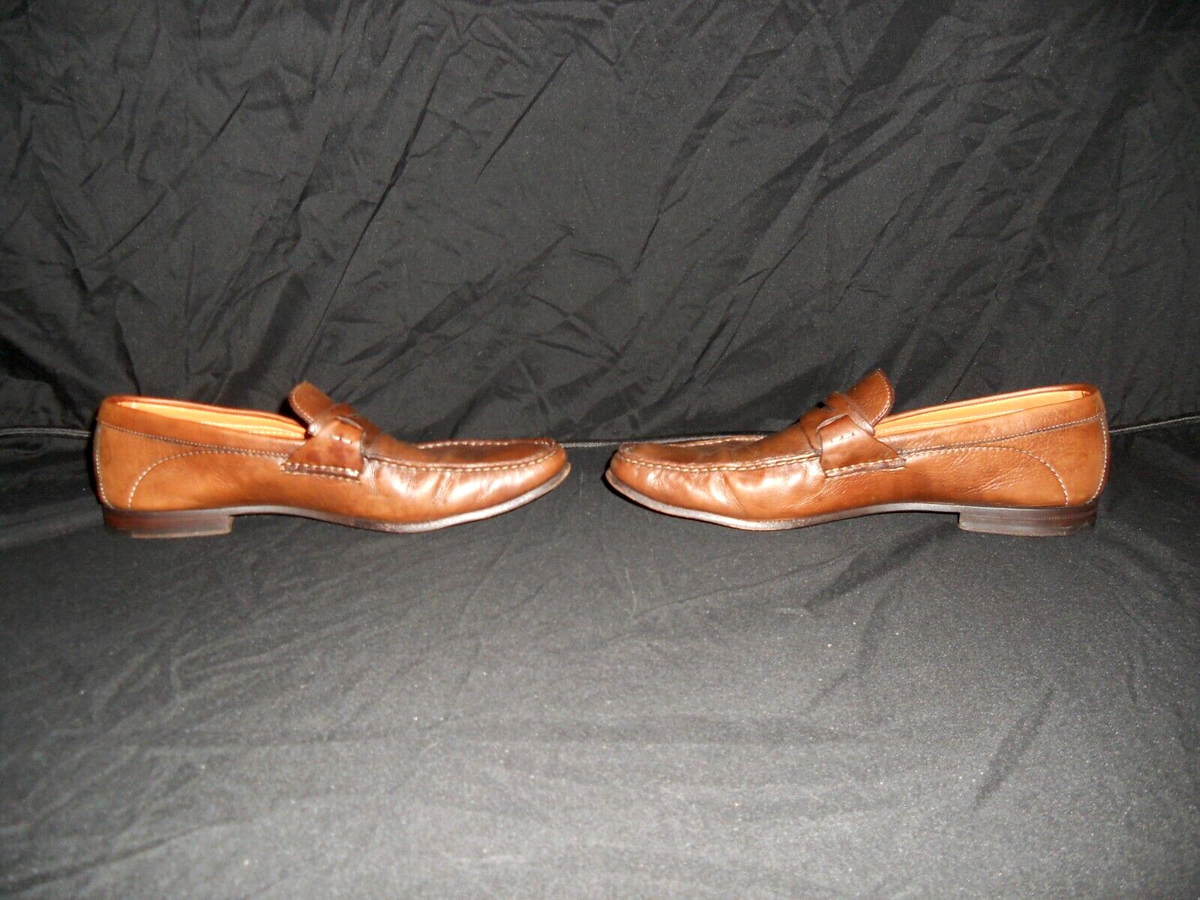 SANTONI Mens Dress Shoes Soft Brown Leather Casual Italian Slip On Loafer Sz 11D Santoni - Easy Brown Suede Loafer | Mitchell Stores main image 2
