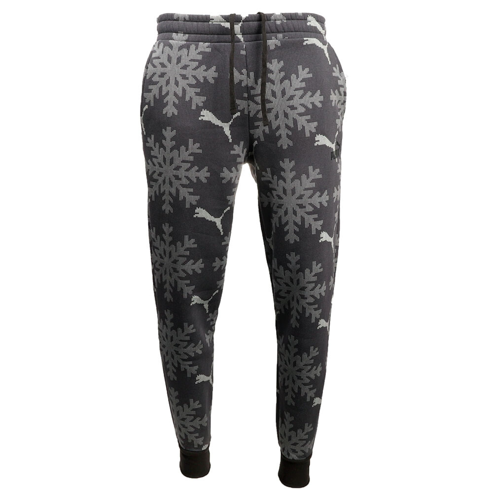 Puma Ess+ Logo Lab Праздничные брюки с графическим рисунком Мужские черные повседневные спортивные брюки 6847