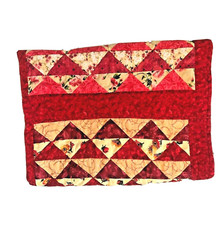 Patchwork Quilt, Hand Made,Triangle Patch, Floral and Batik Prints, Multi Color