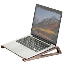 Walnut Laptop Stand for Desk Ergonomic Wooden Ventilated for 10-17.3" Notebook