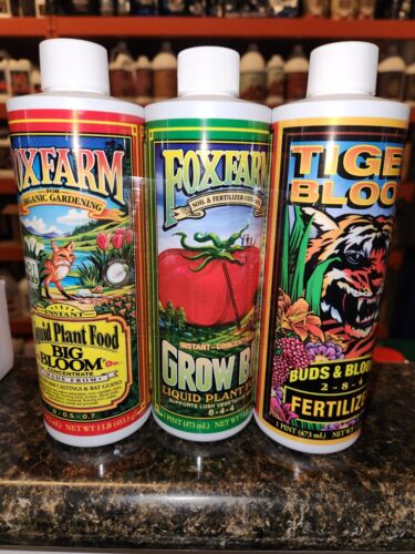FoxFarm Trio Grow Big, Big Bloom, Tiger Bloom 16oz Each