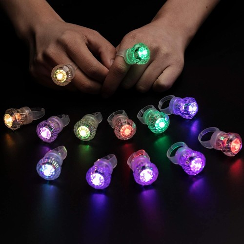 Flashing LED Diamond Glow Rings - 60 Pack for Birthdays and Bachelorette Parties - Picture 3 of 11