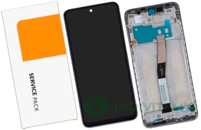 Für Xiaomi Redmi Note 9 Pro Display Bildschirm LCD Service Pack Orig Rahmen Weiß
