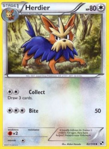 Pokemon - Herdier - 82/114 - Uncommon - Black and White - NM