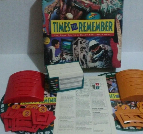 Vintage "TIMES TO REMEMBER" Board Game (1991), by Milton Bradley - TRIVIA