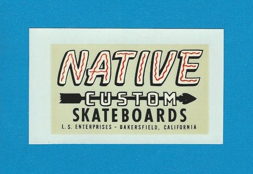 VINTAGE ORIGINAL PAIR 1960 "THE NATIVE" CUSTOM SKATEBOARD BAKERSFIELD DECAL ART - Picture 3 of 3