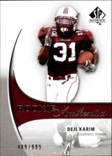 B2917- 2010 SP Authentic #222 Deji Karim RC /999 *SAMPLE PIC
