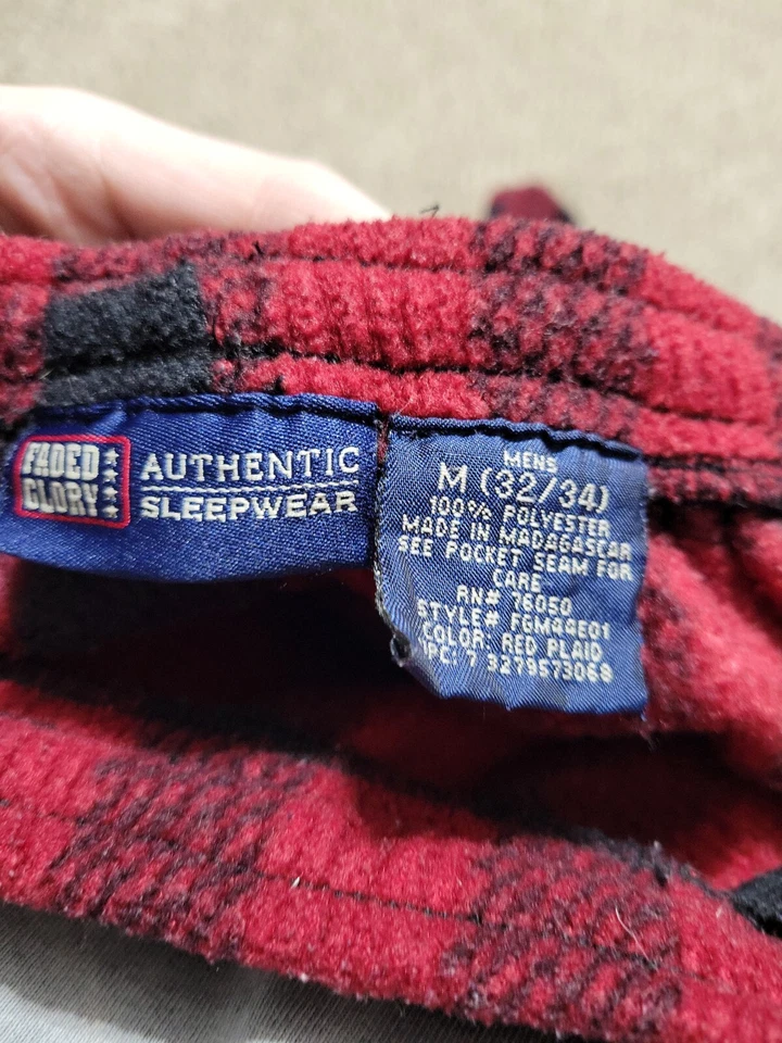Pantalones de dormir auténticos Faded Glory Buffalo a cuadros para hombre medianos difusos Foto 3 de 3