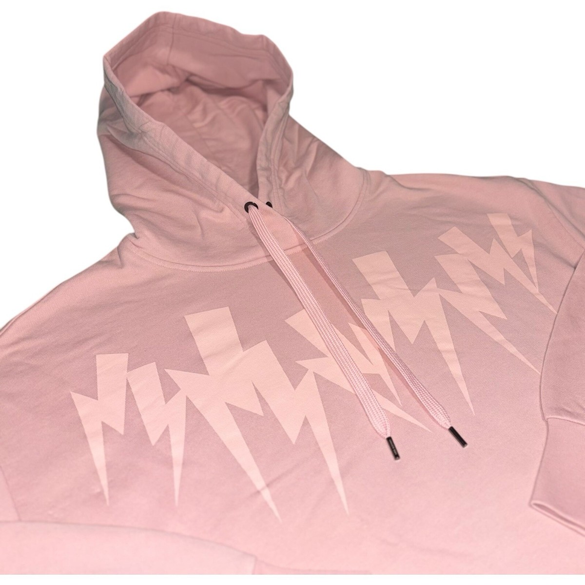 Tシャツ・カットソー NEIL BARRETT Men Hoodies PBJS162 U518S 3577 Pink Neil Barrett Men's Pullover Bolt Hoodie - Jumbled Pink