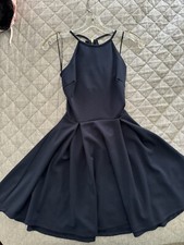 Misses A Line Blue Laced Back Dress