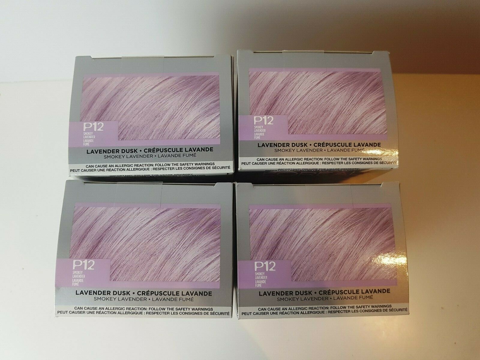 4 x L'Oreal Paris Feria Pastels Hair Color P12 Smokey Lavender Dusk