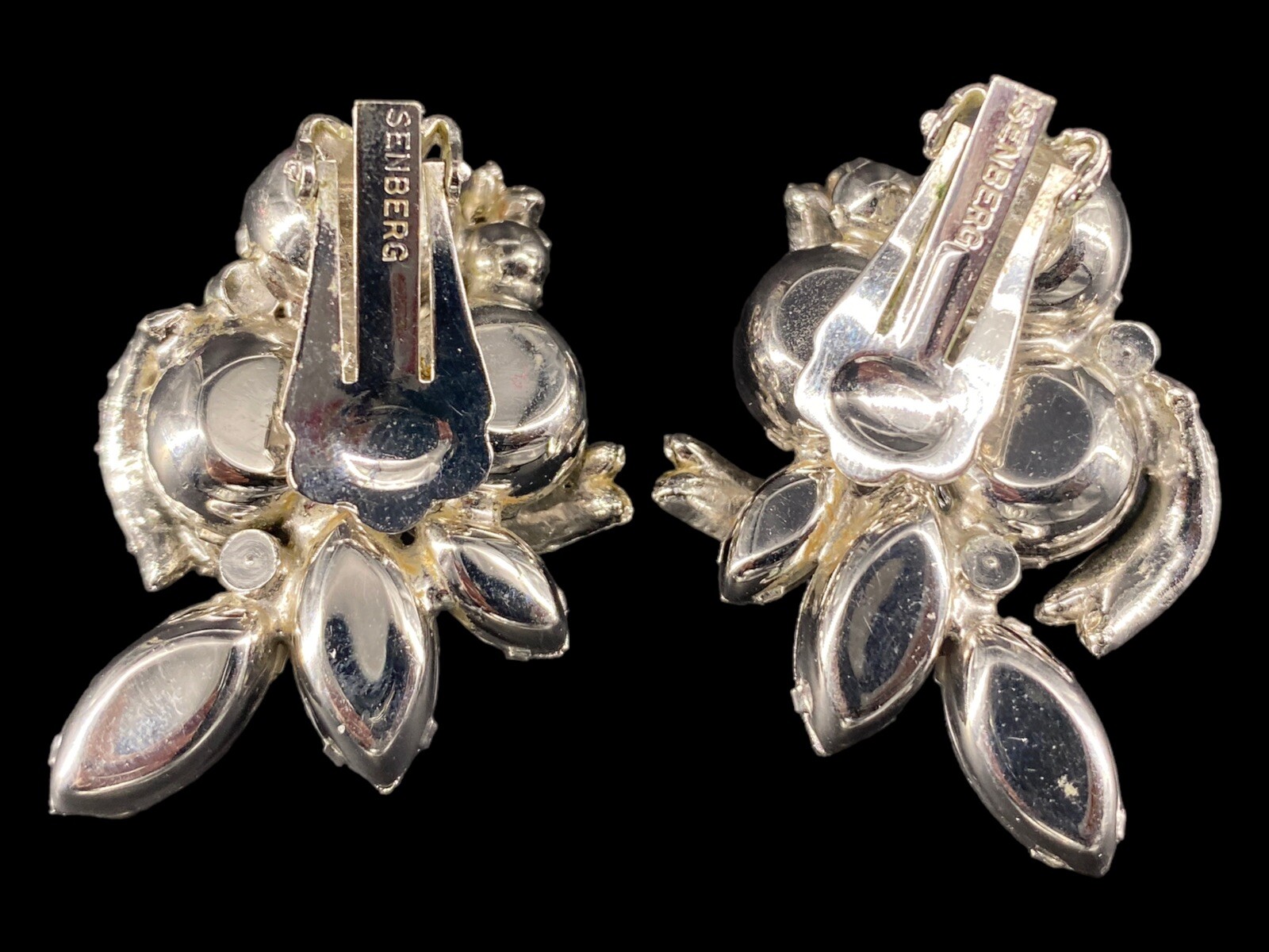 Vintage EISENBERG Statement Cluster Rhinestone Cl… - image 2