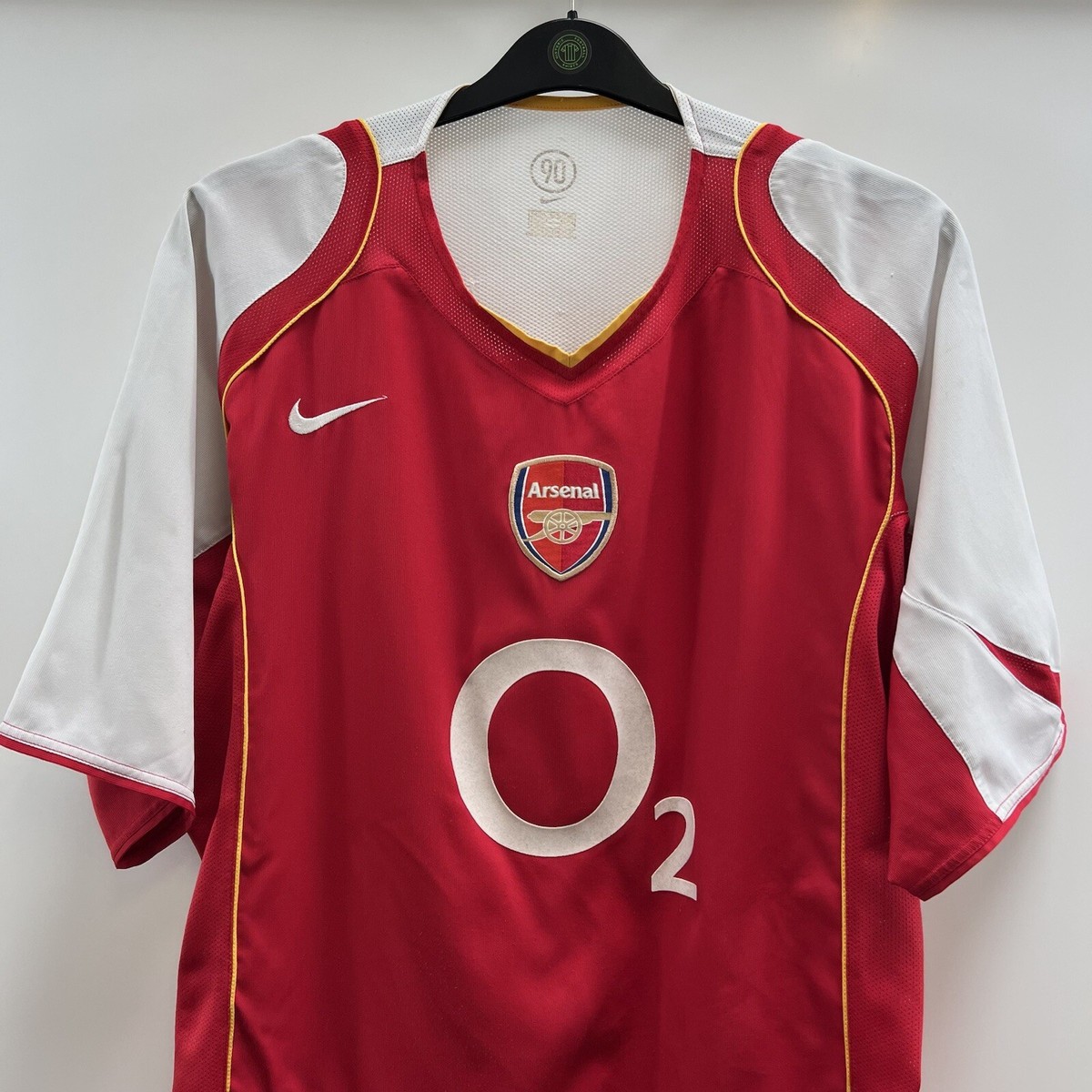 NIKE 04-05 ゲームシャツ Arsenal プリント 刺繍 赤 白 XL Vintage Arsenal 04/05 Home Size L Nike Long Sleeve Jersey