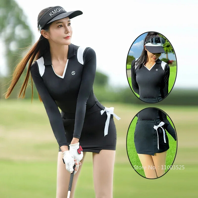 Summer Golf Attire for Women - V-neck Ice Silk Shirt with Skorts & Inner Shorts | eBay Summer Golf Attire for Women - V-neck Ice Silk Shirt with Skorts & Inner Shorts | eBay