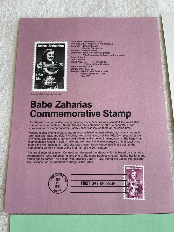 Lot Of 5 FDC's USPS First Day Issued Souvenir Pages from 1981 Stamps - Image 2 of 4