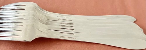 Oneida Community LADY HAMILTON Silverplate 7 1/2" GRIGLIA FORCELLE Set di 8 - Foto 4 di 4