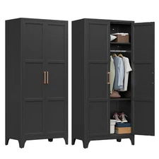 Metal Wardrobe Cabinets with Door,Clothing Storage Cabinets Armoires & Wardrobes